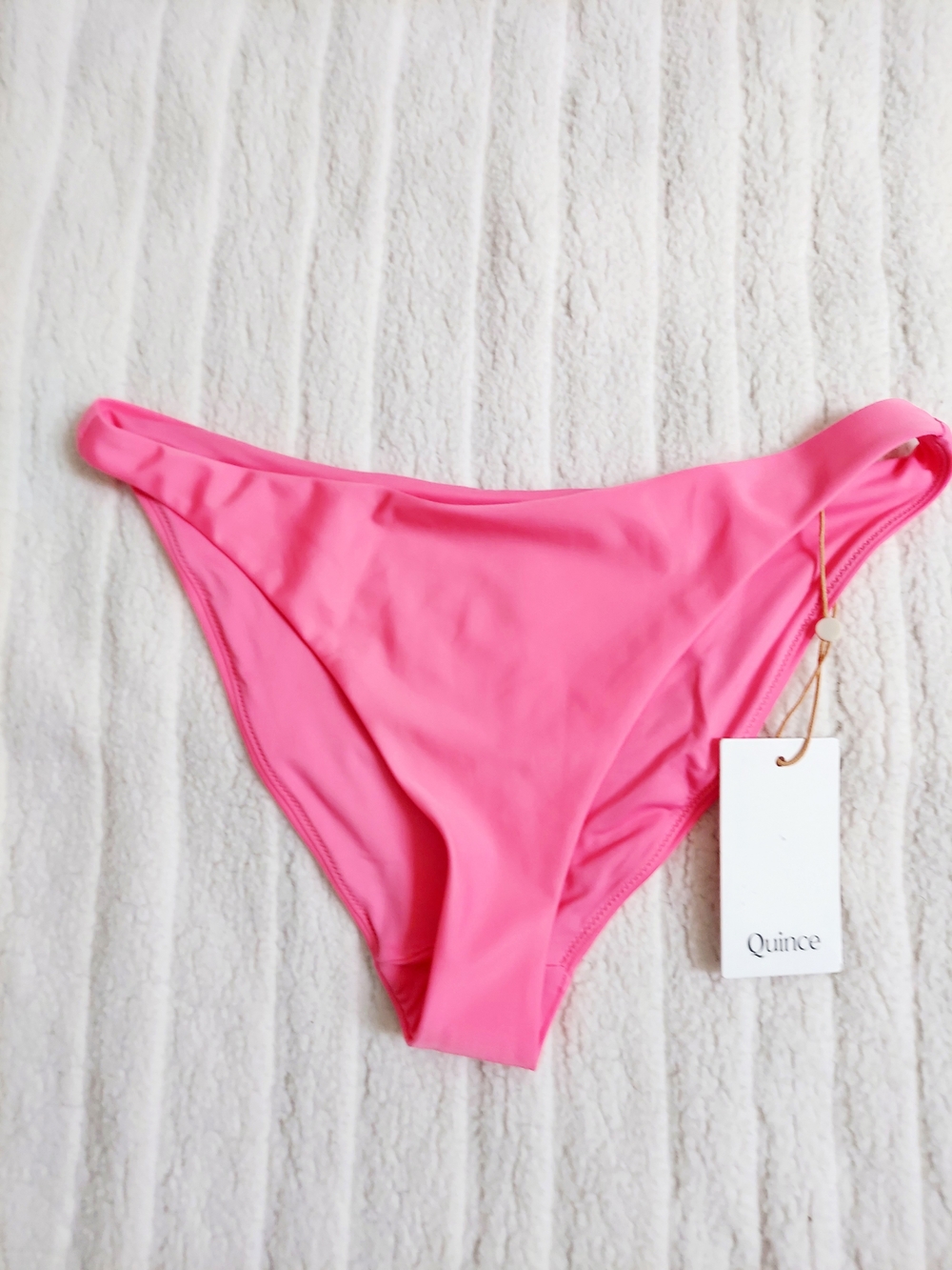 Quince Neon Bubblegum Pink Bikini Bottoms Womens Size Small NWT Vacation Travel